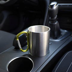 300 ml Edelstahlbecher mit Karabiner im Griff