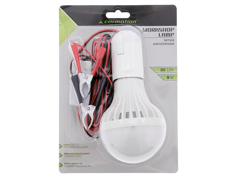 LED-Werkstattleuchte mit integriertem Schalter und Krokodilklemmen