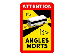 Toter-Winkel-Aufkleber ANGLES MORTS 25x17 cm für Busse