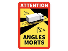 Toter-Winkel-Aufkleber ANGLES MORTS 25 x 17 cm mit Laminat