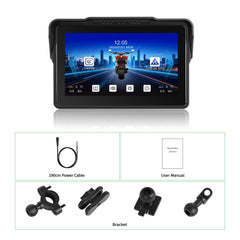 7” Motorrad-Bildschirm mit CarPlay, Android Auto, AirPlay und TPMS 
