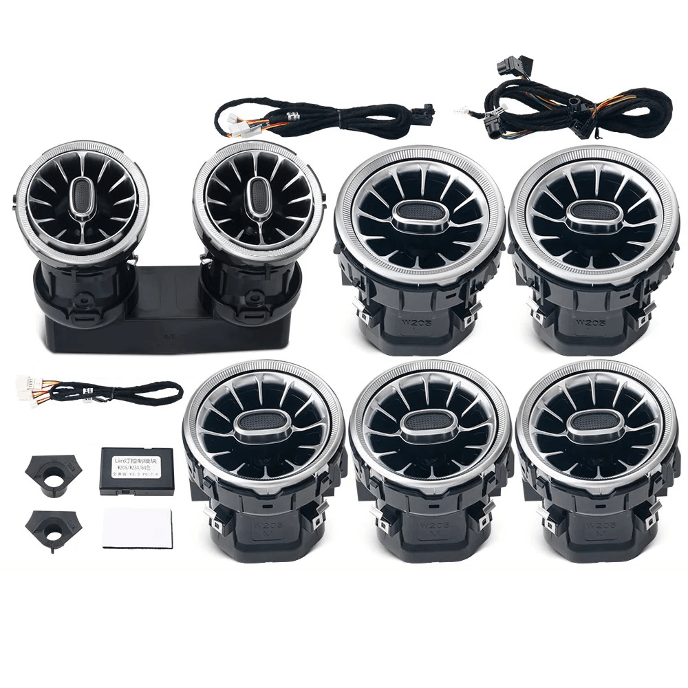 Ambient belysning til luftdyser – Mercedes A/CLA/C/E/GLC 15-25 sæt med luftdyser og kabeltilslutning