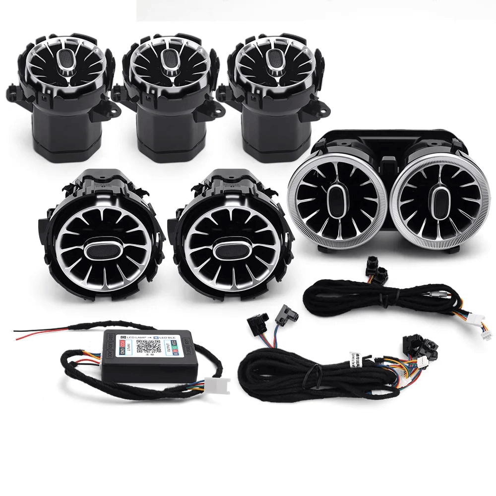 Ambient belysning til luftdyser – Mercedes A/CLA/C/E/GLC 15-25 sæt med lys til luftdyser.