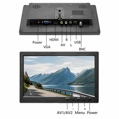 10,1" HD-LCD-Monitor – Mini-Bildschirm für Auto, TV und Computer 