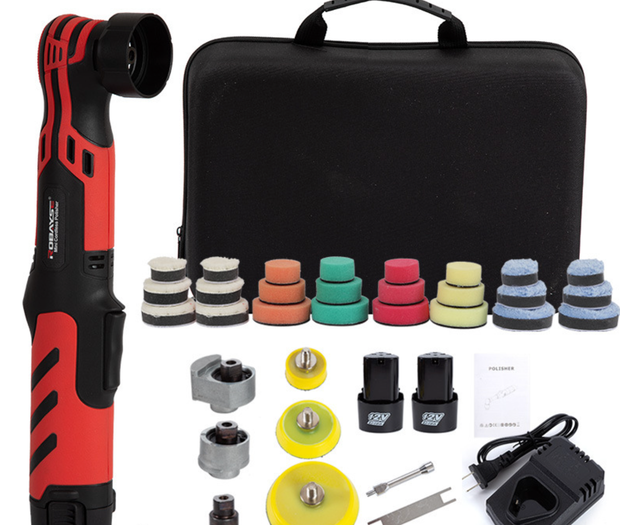 Mini-Poliermaschine 12V kabellos – 24-teilig mit 2 Akkus 