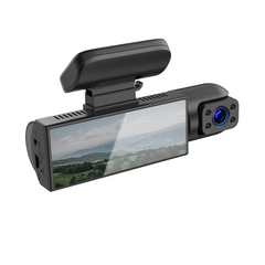 Dual-Dashcam mit Bildschirm – Front- & Innenraumkamera (1080p, Nachtsicht, 360°) 