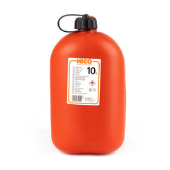 Roter 10-Liter-Kunststoffkanister mit Trichter