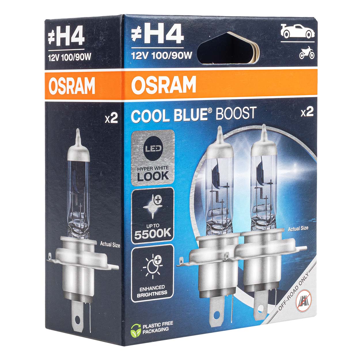 Osram H4 Cool Blue Boost Halogenlampe 100/90W