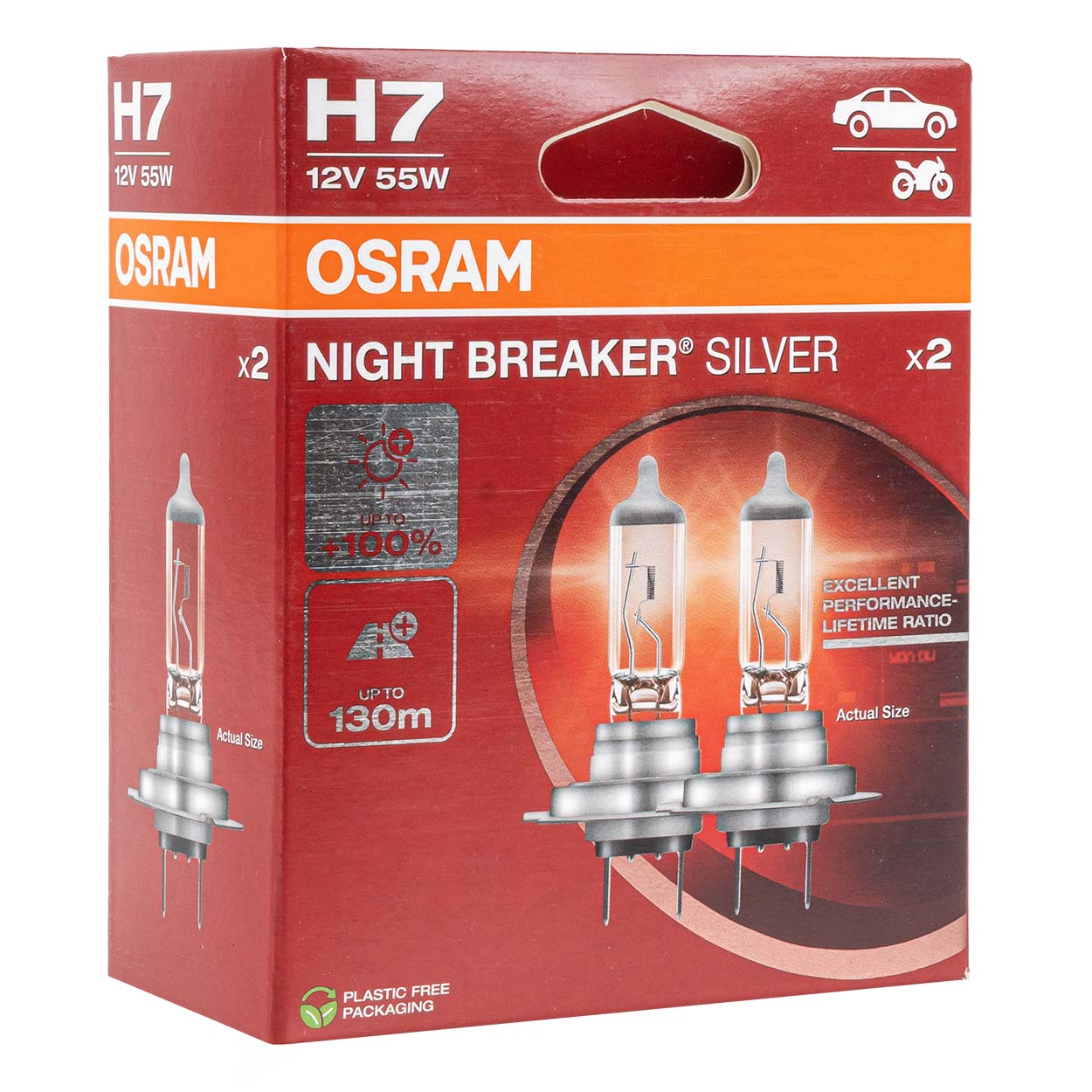 Osram H7 NIGHT BREAKER SILVER Halogenlampen, 2 Stück.