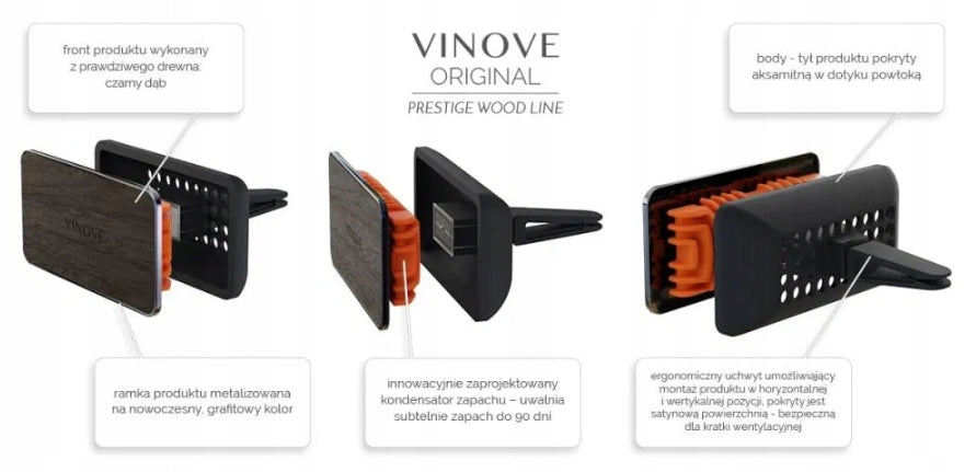 VINOVE Prestige Milano Wood luftfrisker med clip