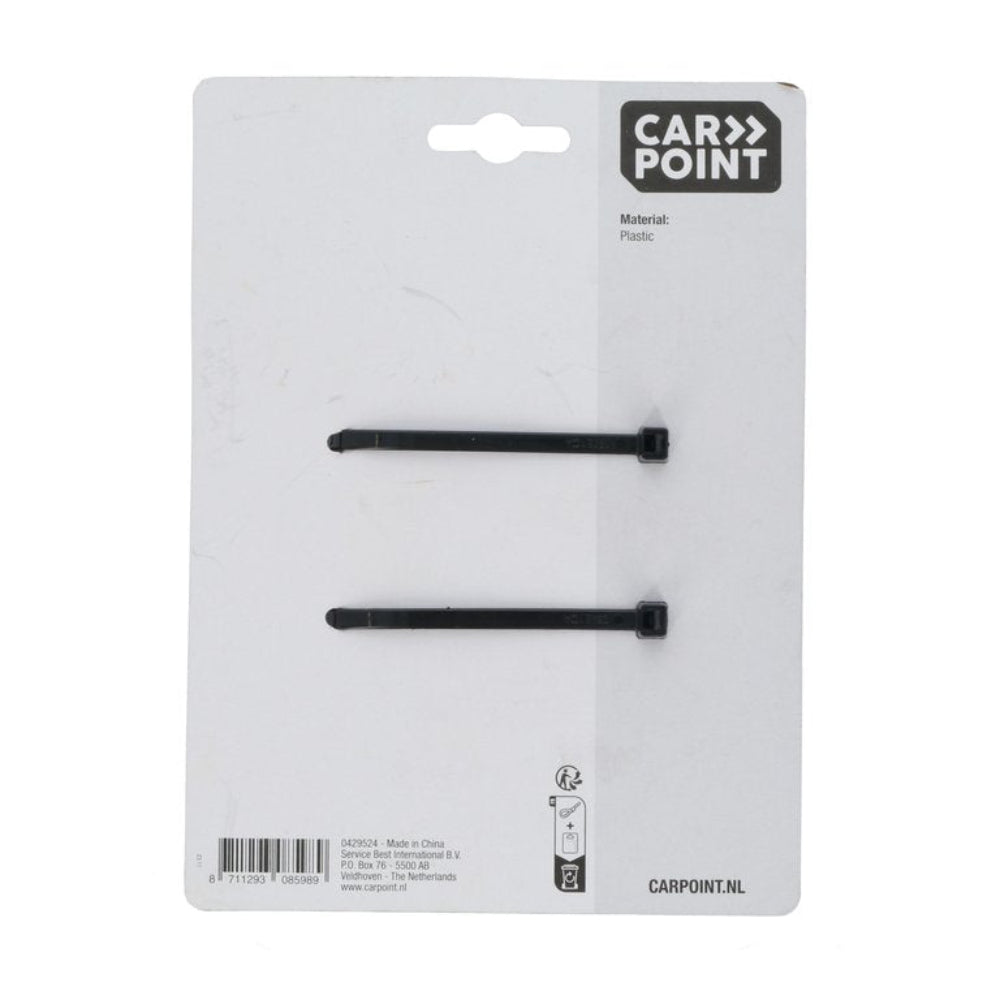 Carpoint 12V-kabelfordelerboks packaging with black plastic cable ties.