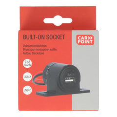 Carpoint Aufbau-Steckdose USB-A + USB-C 12/24V 