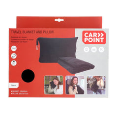 Carpoint Reiseset mit Decke und Kissen, schwarz, 2-in-1 