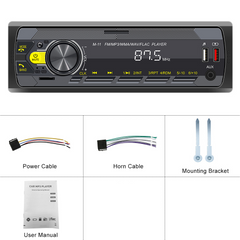 Universelles 1-DIN Autoradio mit Bluetooth, FM & USB – MP3-Player mit LED-Display 