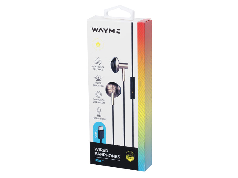 WAYME USB-C Kopfhörer – In-Ear mit Mikrofon und Geräuschunterdrückung 