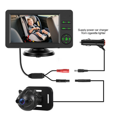 Babykamera fürs Auto mit 4,3" HD-Bildschirm und Nachtsicht 