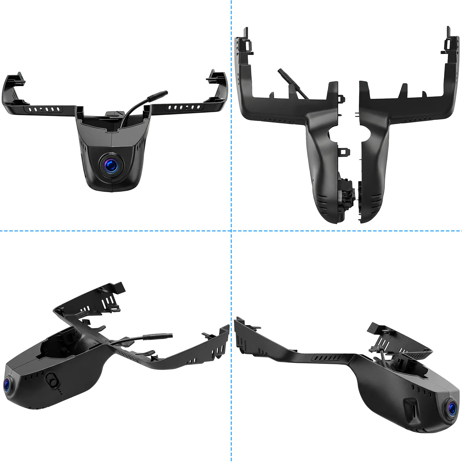 BMW X3 Dashcam 2018-2024 4K OEM-Look, Vorder- und Rückansicht der kompakten Dashcam für eine nahtlose Integration.