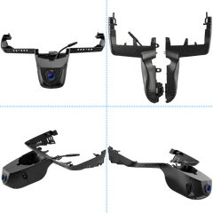 BMW X3 Dashcam 2018-2024 4K OEM-Look, Vorder- und Rückansicht der kompakten Dashcam für eine nahtlose Integration.
