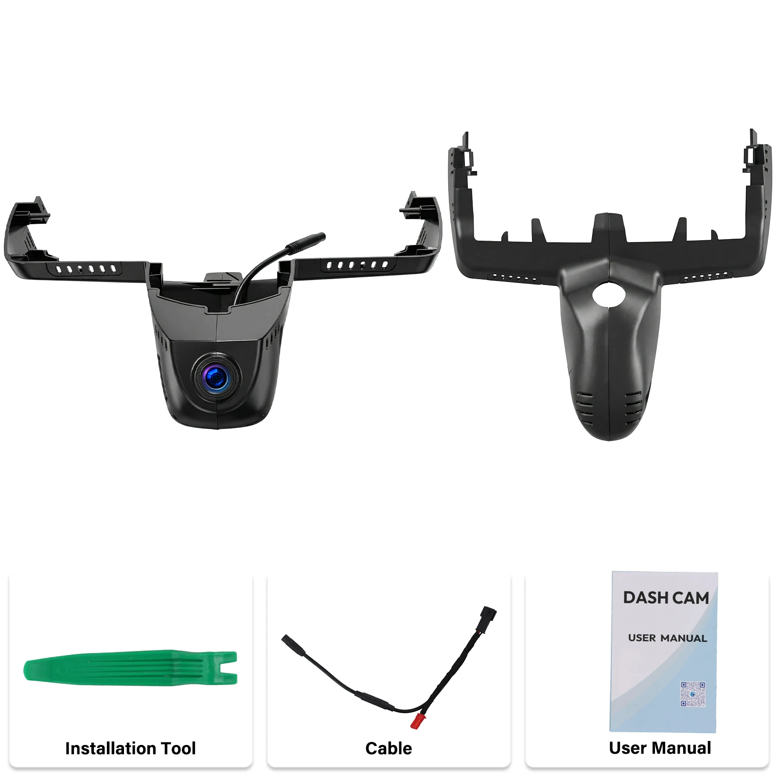 BMW X3 Dashcam 2018-2024 4K OEM-Look Installationswerkzeug, Kamera-Mockup, Kabel und Benutzerhandbuch.