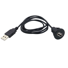 USB-Verlängerungskabel für Autoradio – USB-Stecker auf Buchse mit Panelmontage 