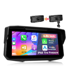 6,86” Motorrad-Bildschirm mit CarPlay, Android Auto, AirPlay und TPMS 
