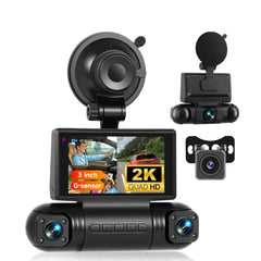 3" 2K Dashcam mit 4 Kameras – IPS-Bildschirm, G-Sensor & DVR-Rekorder 