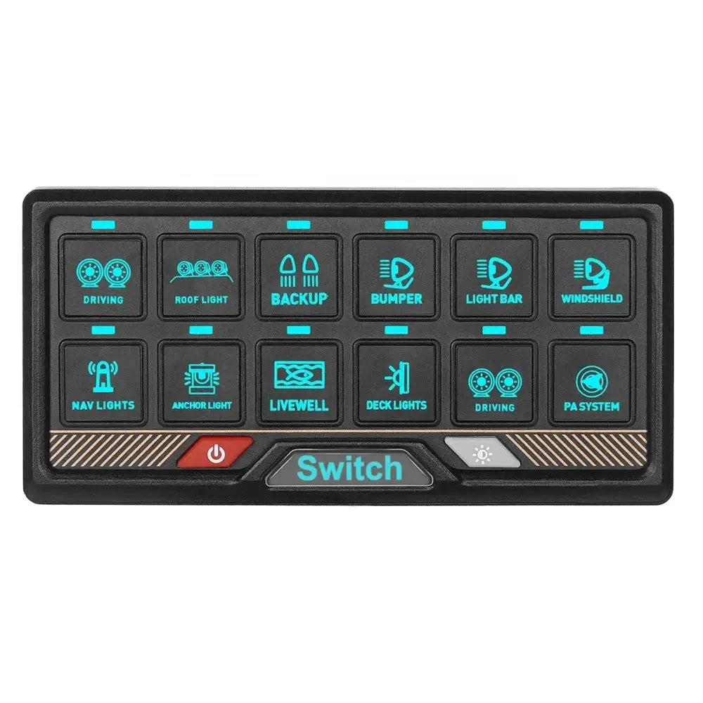 RGB-12-fach-Schalterpanel mit Touch-Bedienung – 12V/24V Steuerpanel 
