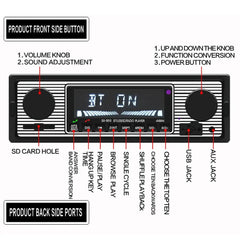 1-DIN-Autoradio mit Bluetooth, USB & Retro-Design – MP3-Player 