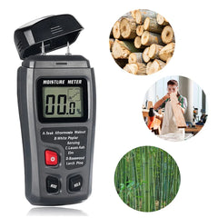 Digitales Holzfeuchtemessgerät mit LCD-Display – Feuchtigkeitsmesser für Holz und Brennholz 
