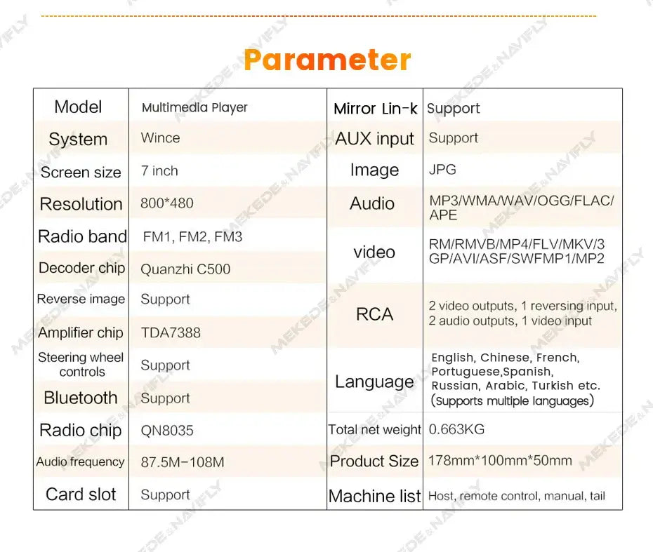 Universal – 7" 2-DIN Radio mit Apple CarPlay und Android Auto (Kabel) – Carmediaeurope.com