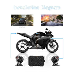 Motorrad-Dashcam 1080P HD – Front- & Rückkamera mit DVR und WiFi 