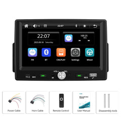 7" 1 DIN Autoradio mit Apple CarPlay und Android Auto – Bluetooth 5.0, Touchscreen und USB 