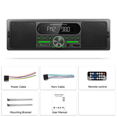 1-DIN-Autoradio mit integriertem Lautsprecher, Bluetooth, FM/AM & MP3-Player 