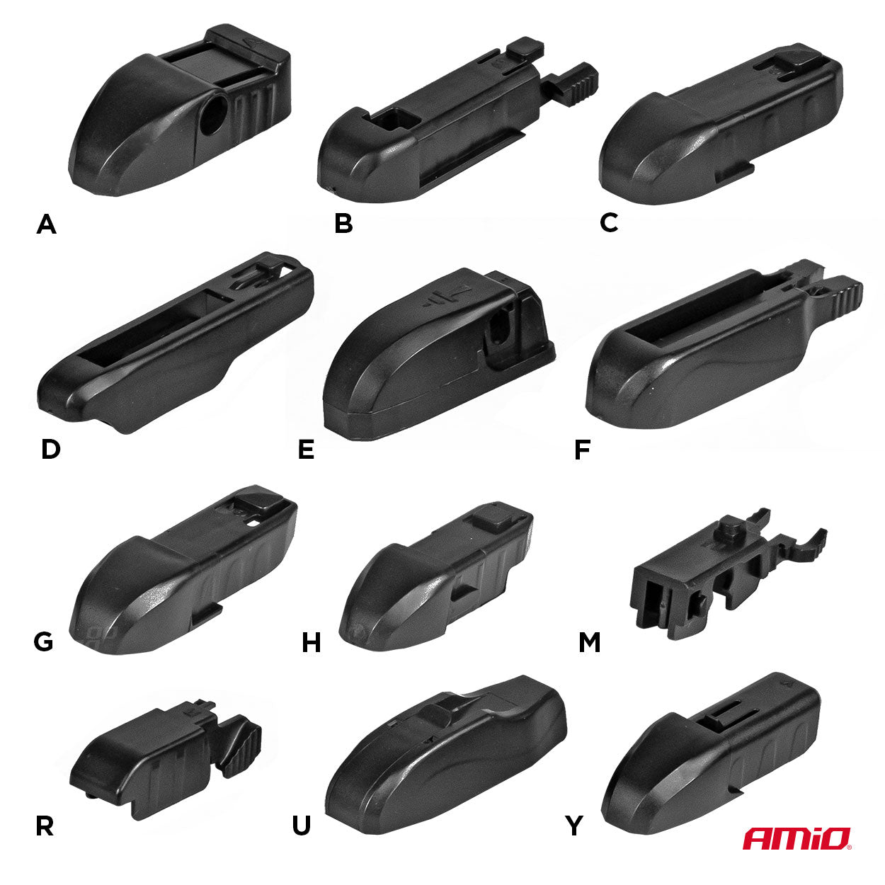 Flacher Scheibenwischer mit 12 Adaptern