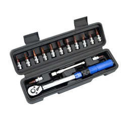 Drehmomentschlüssel-Set für Fahrräder 2–24 Nm – 13-teilig mit Bits und Nüssen 