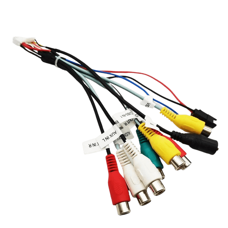 20 Pin RCA-lydkabel – til Bilmedie-radioer med forskellige tilslutninger til lyd og video.